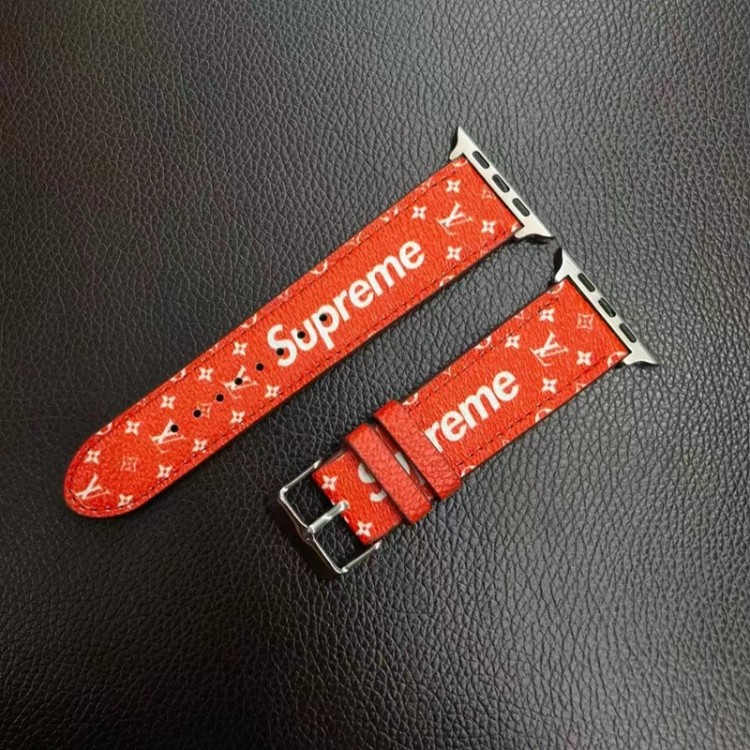 ルイヴィトン Supreme アップルウォッチultraバンド レザー製品 ブランド LV apple watch 8/7/se2ベルト 耐用性 ファッション iwatch 6/5/4/3/2/1バンド 高品質 オシャレ 流行り 人気 調整可能 アクセサリー