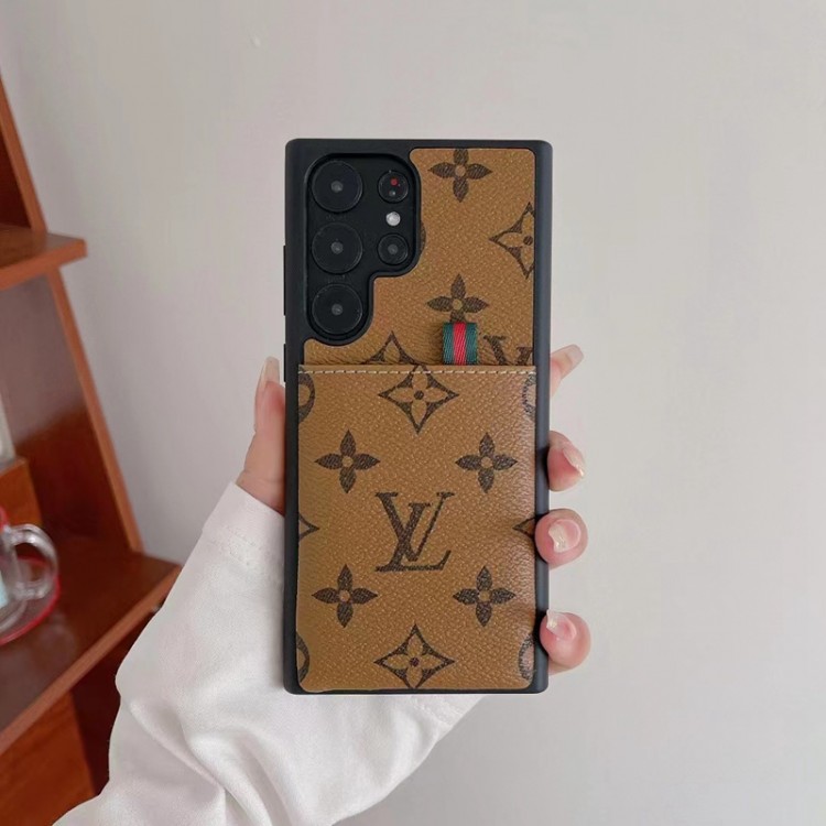 ルイヴィトン Galaxy S23 ULTRA ケース ハイブランド ビジネス モノグラム柄 Gucci ギャラクシーs23 plusスマホカバー カードポケット付きSamsung s23/s23+/s22ultraスマホケース 華奢デザイン galaxy s21 s20 ultra plusケース 落下保護 ファッション 男女兼用