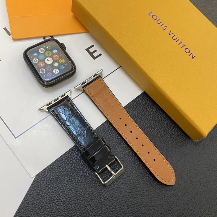 Lv ルイヴィトンブランド Apple Watch ultra 2 49mm バンド 華奢革 交換バンド アップルウォッチ8 9 7 ultraブランドベストハイブランドアップルウォッチ9  8/se2革ベルト 耐久性男性向けアップルウオッチ se2/7 スポーツベルト 上質