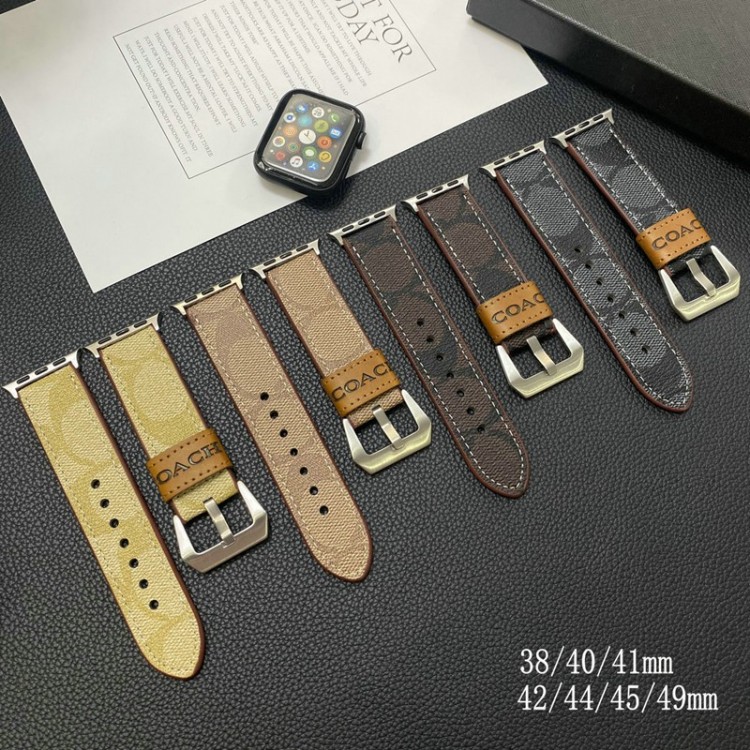 Coach コーチ Gucci グッチ Lv ルイヴィトンブランド Apple Watch 9/ultra2バンド 華奢革 交換バンド アップルウォッチ9/ultra2ブランドベストハイブランドアップルウォッチ 8/se2革ベルト 耐久性Apple Watch ultra/8/7/6ブランドベルト 流行り