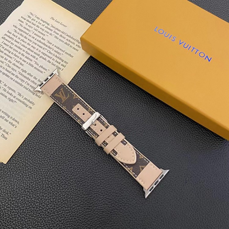 Lv ルイヴィトン高級感 Apple Watch9 8 7  se2/6/5/4/3/2/1ベルト 軽量 フィット 通気性ハイブランドアップルウォッチ9 8/se2革ベルト 耐久性男性向けアップルウオッチ se2/7 8 9 スポーツベルト 上質Apple Watch 9 ultra/8/7/6ブランドベルト 流行り