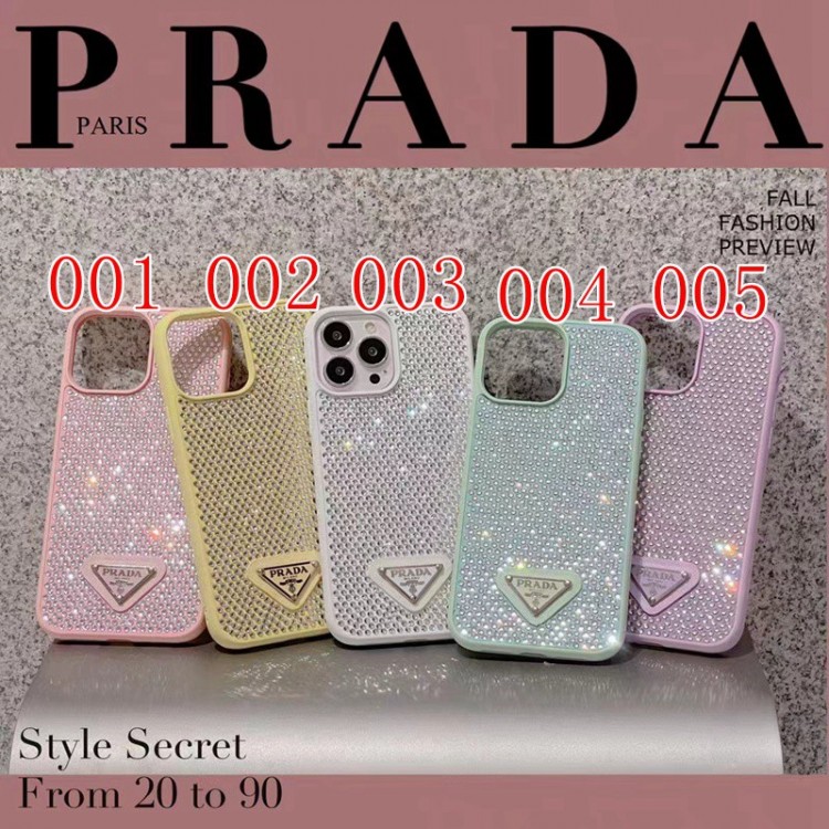 PRADA ダイヤモンドiphone14Plusケース ブランド キラキラ プラダ アイファン14pro/14スマホカバー 三角ワッペン iphone14Promaxケース マカロン色合い iPhone13/13proスマホケース 指紋防止 iPhone12promax/12カバー 滑り止め かわいい レディース愛用