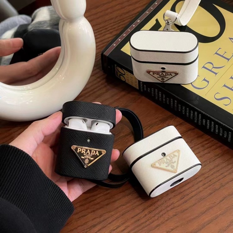 プラダ AirPods pro2/pro保護カバー 紛失なし 全面保護 埃防止 ブランド prada エアーポッズ 3ケース ハンドストラップ付き 携帯便利 AIRPODS1/2革ケース ファッション 贅沢溢れ レディース メンズ