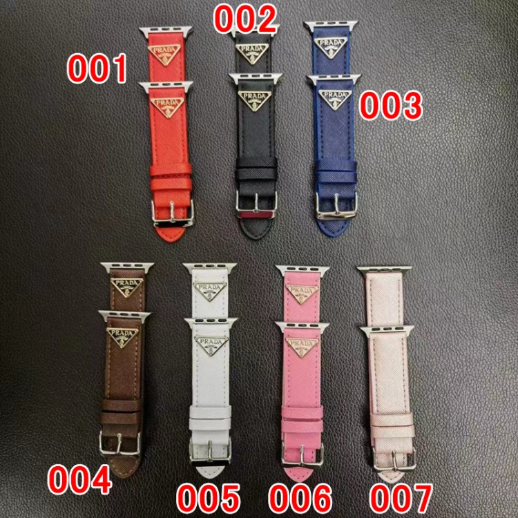 プラダ ビジネス Apple Watch ultra 2 皮革バンド 高級感 オシャレ Prada ブランド iwatch 9/8/7/se2ベスト 純正レザー 簡約 アップルウォッチ 6/5/4/3/2/1バンド 三角金具ロゴ 贅沢 ファッション 男女兼用