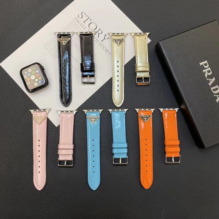 Prada プラダブランド Apple Watch ultra バンド 華奢革 交換バンド高級感 Apple Watch se2/6/5/4/3/2/1ベルト 軽量 フィット 通気性ブランド apple watch ultra シリコンバンド 痛くないApple Watch ultra/8/7/6ブランドベルト 流行り