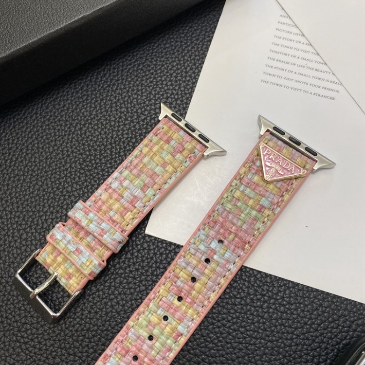 Prada プラダブランド Apple Watch 9/ultra バンド 華奢革 交換バンド高級感 Apple Watch se2/6/5/4/3/2/1ベルト 軽量 フィット 通気性ブランドiwatch 7バンド 丈夫Apple Watch ultra/8/7/6ブランドベルト 流行り