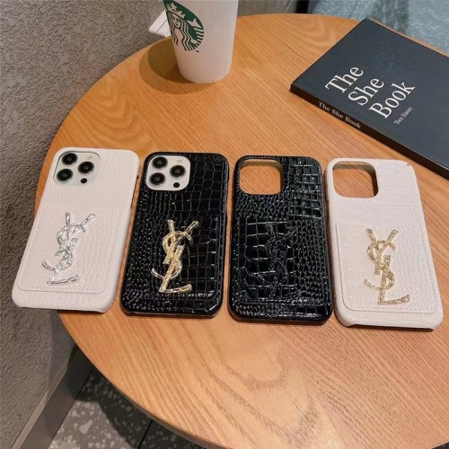 YSL アイフォン15+/14pro maxケースブランド カードポケット付き イヴサンローラン iphone 14 pro/14plusケース 格調高い ワニ紋 iPhone14/13pro max/12pro/11カバー 大人っぽいかわいい アイフォン12 11 pro max携帯カバー 耐衝撃 フィット 男女兼用