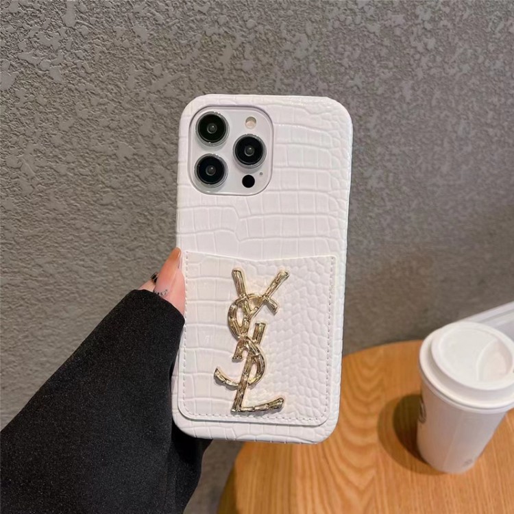 YSL アイフォン15+/14pro maxケースブランド カードポケット付き イヴサンローラン iphone 14 pro/14plusケース 格調高い ワニ紋 iPhone14/13pro max/12pro/11カバー 大人っぽいかわいい アイフォン12 11 pro max携帯カバー 耐衝撃 フィット 男女兼用