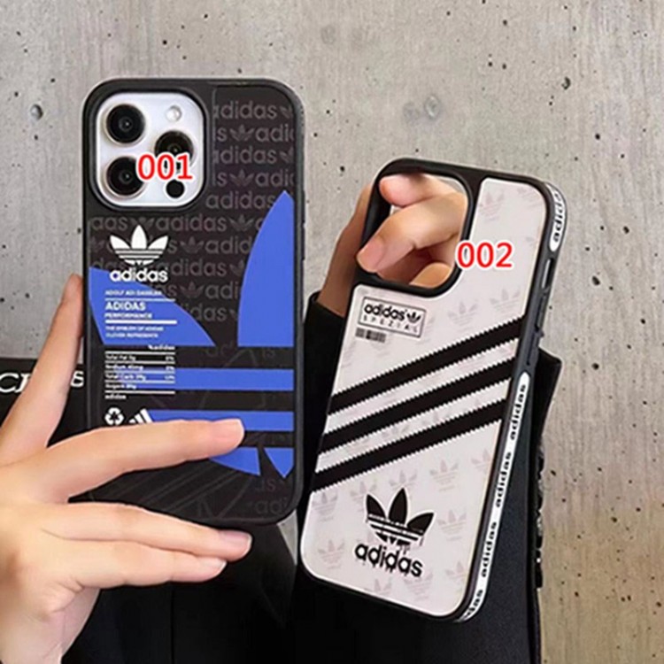 Adidas アディダスブランドアイフォン15plus 14プロマックスマホカバー男女兼用芸能人愛用するブランドアイフォン15 14 proケースカバーアップル15/14 pro max plusケース全機種対応パロディ