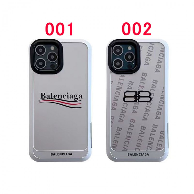 バレンシアガ iphone14pro maxカバー 質感 シルバー BALENCIAGA アイフォン14pro PLUSケース ブランド 個性 英字語ロゴ iphone 13/13pro/13 PRO MAXケース 衝撃保護 ファッション iphone 12 11 pro maxケース 軽量 スリム 手触り良い 男女