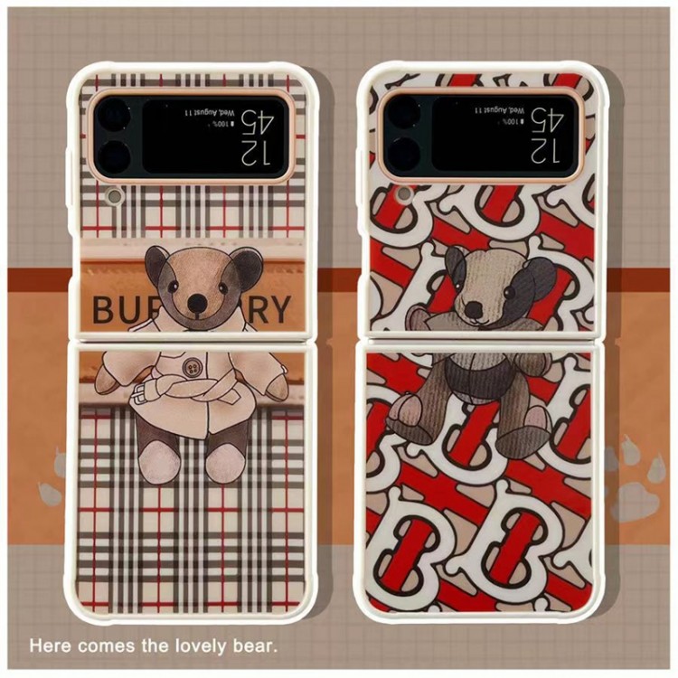 Burberry バーバリーGalaxy Z Flip5ブランドケースメンズブランドギャラクシーz flip4スマホカバースムーズ高級感galaxy z fold5ケースハイブランドかわいいsamsung z fold 5 4ケースカバー激安