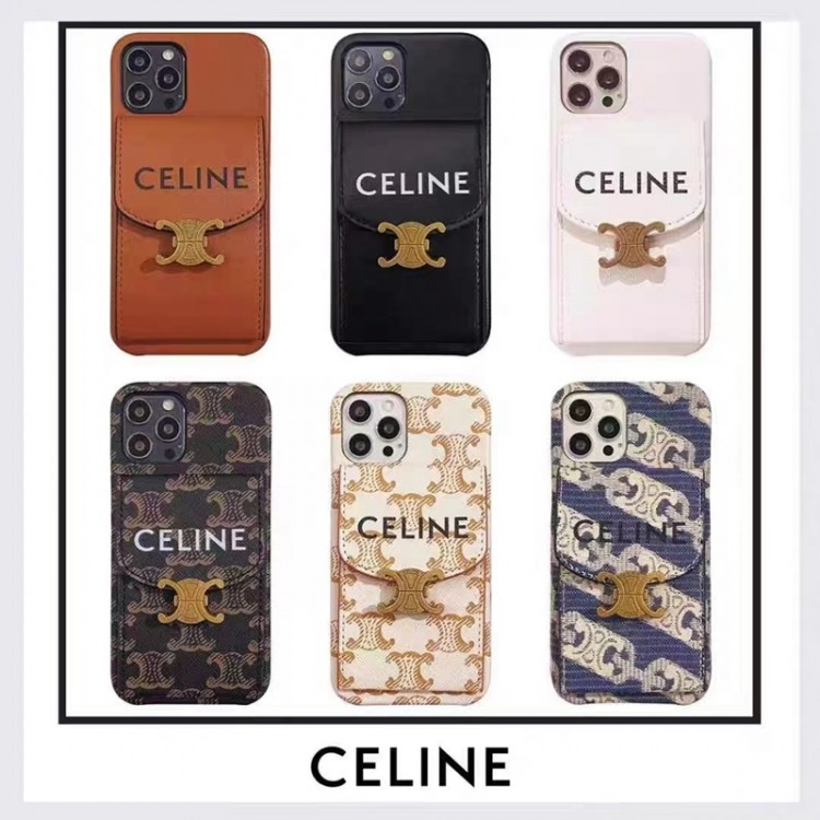 CELINE ブランド Galaxy S23/S23PLUS/S23ULTRAカバーケース おしゃれ 皮革カバー セリーヌ ギャラクシーs22 ultra plus スマホケース 全面保護 キズ防止 galaxy note 20 /note 20ultraケース 背面デザイン ミラー付き 多用途ケース 男女兼用