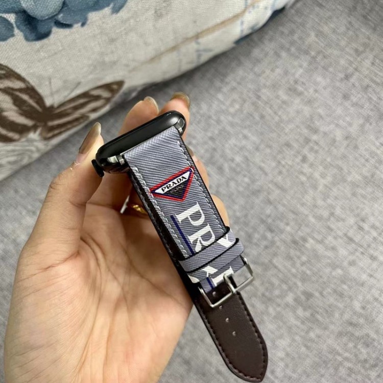 Prada プラダブランド Apple Watch 9 ultra バンド 華奢革 交換バンド高級感 Apple Watch9 8 7  se2/6/5/4/3/2/1ベルト 軽量 フィット 通気性ハイブランドアップルウォッチ9 8/se2革ベルト 耐久性ブランド apple watch ultra 2 49mmシリコンバンド 痛くない