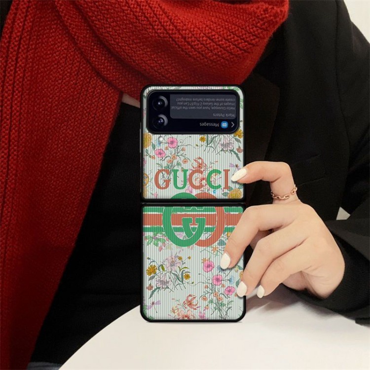 グッチ Galaxy z flip4 5Gスマホケース 清新 オシャレ ブランド Gucci ギャラクシー Z Flip3携帯カバー かわいい 耐衝撃 Samsung z flip3ケース 軽量 スリム 放熱性抜群 レディース 男子