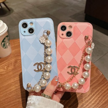 Chanel おしゃれ iphone14plus/14Proケースハイブランド 優雅 シャネル iphone 14/14promaxケース全面カバー キズ防止 iphone13pro/13カバー パールチェーン 落下防止  iphone12Pro max/12pro保護ケース軽量 フィット