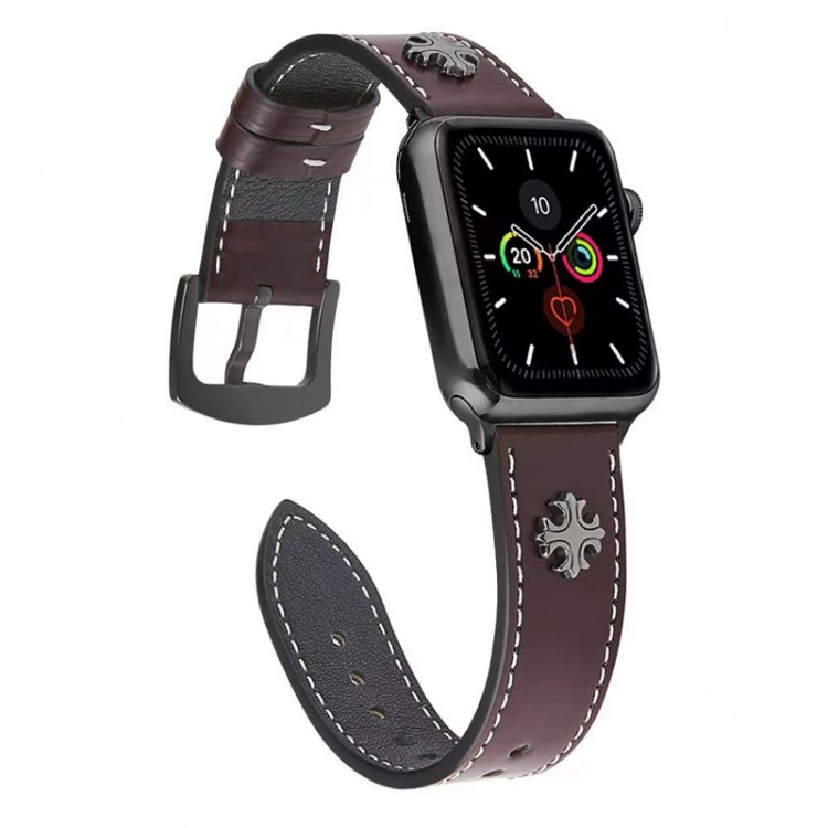 CHROME HEARTS アップルウオッチ8交換バンド 高品質レザー クロムハーツ Apple Watch se2/7ベルト ビジネス 個性 リベット ハイブランド apple watch 6/5/4/3/2/1バンド  38 40 41 42 44 45mmファッション 流行り 人気 メンズ