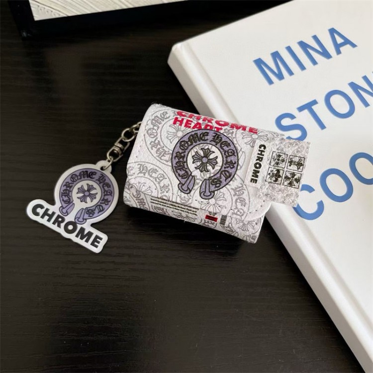クロムハーツ Chrome Hearts AirPods 3 4ブランドケース 携帯便利 ファッションかわいいエアーポッズ4/3/2/1カバー個性ブランドairpods 4 3/プロ2カバーパロディブランド若者オシャレエアーポッズ4 3 pro2/proケース耐衝撃