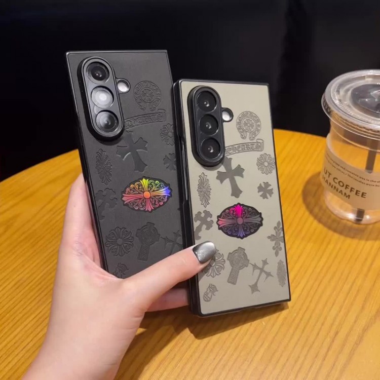 クロムハーツ Chrome Hearts Galaxy Z Flip 7 6 5 4 3ブランドケースメンズブランドスマホケース男女兼用ハイブランドGalaxy z flip 5 4 3 6 7携帯ケースビジネスブランド落下保護galaxy z flip3 4 5 6 7携帯カバーレディース
