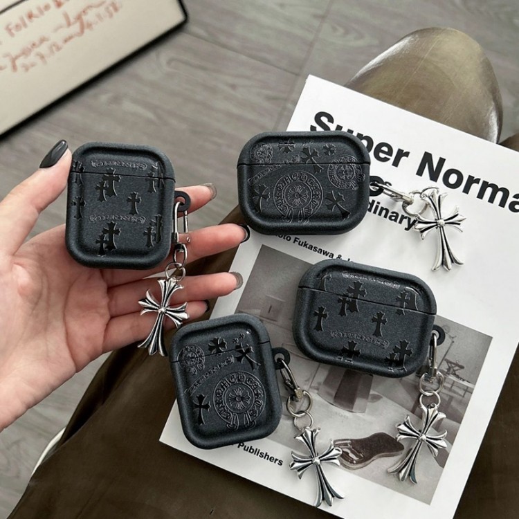 クロムハーツ Chrome Hearts airpods 4 pro3 pro2 3カバー 軽量 紛失防止AirPods 3 4ブランドケース 携帯便利 ファッションかわいいエアーポッズプロ3/4/3/2/1カバー個性ブランド若者オシャレエアーポッズ4 3 pro2/proケース耐衝撃
