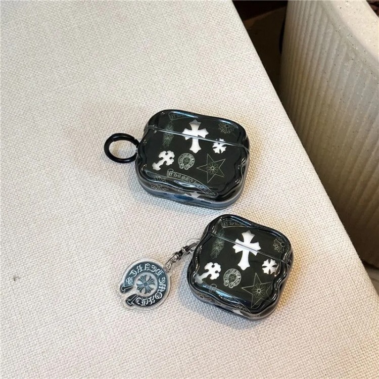 クロムハーツ Chrome Heartsブランドエアーポッズ プロ3 pro2 4 3 2 max保護ケースairpods 4 pro3 pro2 3カバー 軽量 紛失防止かわいいエアーポッズプロ3/4/3/2/1カバー個性ブランド若者オシャレエアーポッズ4 3 pro2/proケース耐衝撃