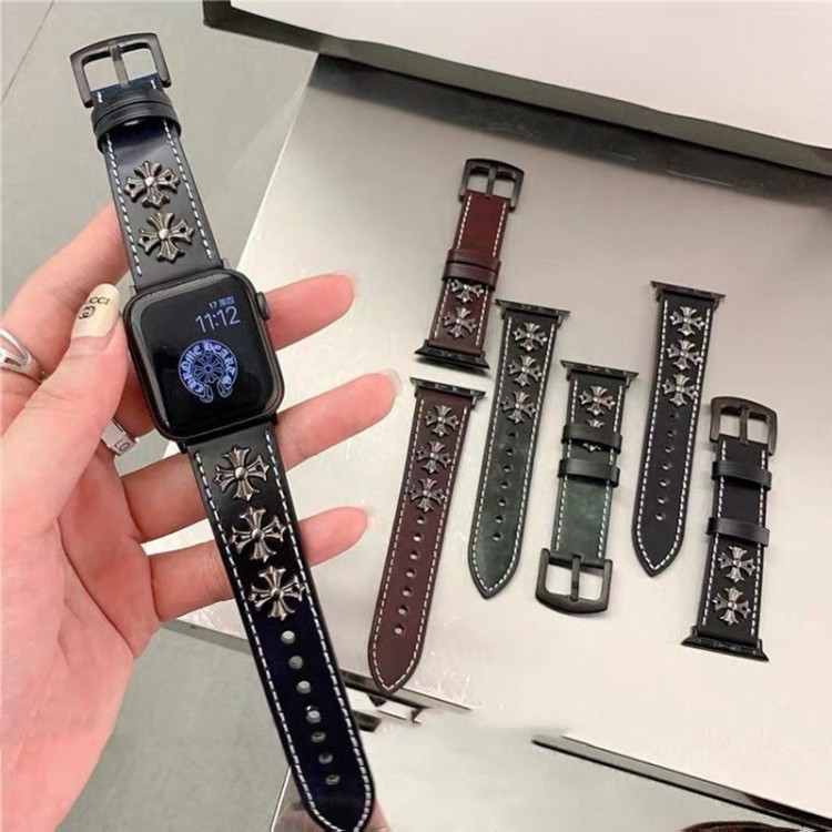 クロムハーツ Chrome Hearts高級感 Apple Watch 11 se3 10 9 8 7 se2/6/5/4/3/2/1ベルト 軽量 フィット 通気性ハイブランドアップルウォッチUltra3/11/10 9 8/se2革ベルト 耐久性ブランドiwatch 11 7 8 9 10 バンド 丈夫Apple Watch 11/se3/10 9 ultra/8/7/6ブランドベルト 流行11り