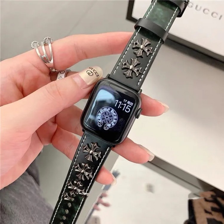 クロムハーツ Chrome Hearts高級感 Apple Watch 11 se3 10 9 8 7 se2/6/5/4/3/2/1ベルト 軽量 フィット 通気性ハイブランドアップルウォッチUltra3/11/10 9 8/se2革ベルト 耐久性ブランドiwatch 11 7 8 9 10 バンド 丈夫Apple Watch 11/se3/10 9 ultra/8/7/6ブランドベルト 流行11り
