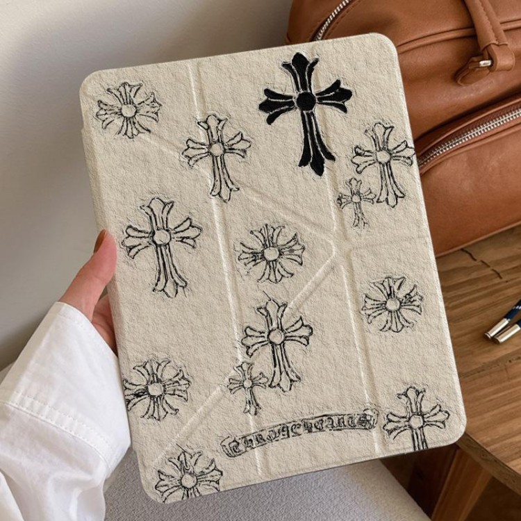 クロムハーツ Chrome Heartsブランド アイパッド11/10/9/8カバー 耐衝撃ipad pro12.9インチカバーブランド男女愛用ハイブランド アイパッド11 10th 2025ケース激安アイパッド ポロ12.9/11インチケースカバー多機能性