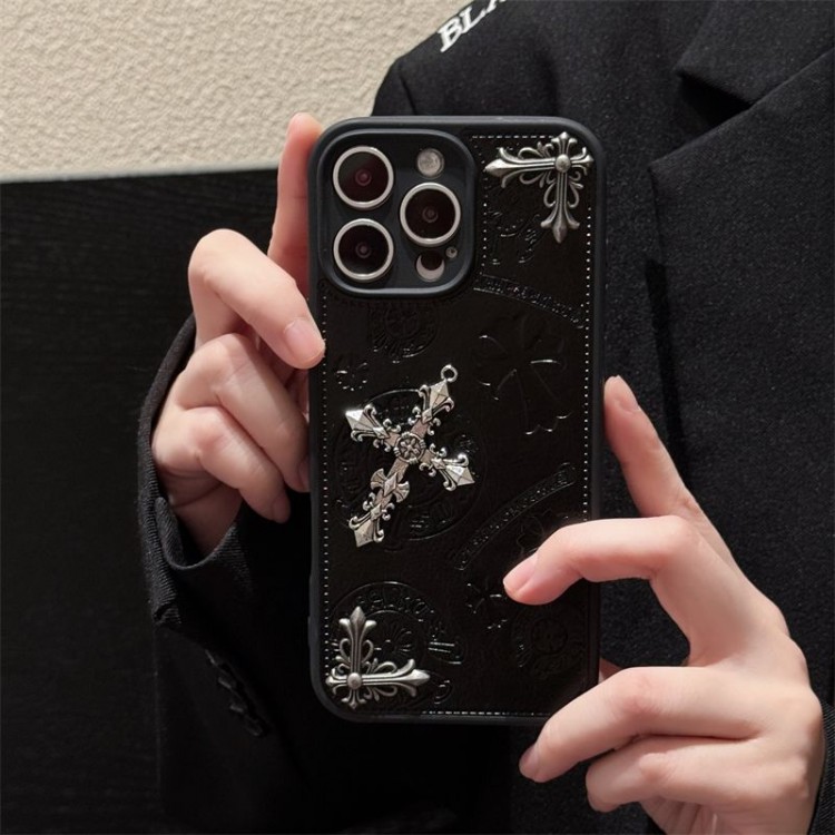 クロムハーツ Chrome HeartsブランドiPhone air 16 17 pro 15 16pro max ケースメンズブランドアイフォン16 pro max Air 17 15plus 16プロマックスマホカバー男女兼用iPhone16 17 air 15pro max 16pro 13 12スマホカバー耐衝撃オシャレ
