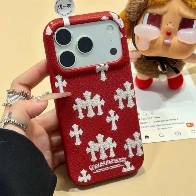 クロムハーツ Chrome HeartsブランドiPhone 17 pro 15 16pro max ケースメンズiPhone 16 15 plus 17pro maxケースアイフォン16 pro max Air 17 15plus 16プロマックスマホカバー男女兼用
