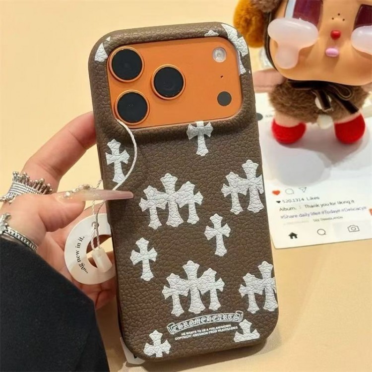 クロムハーツ Chrome HeartsブランドiPhone 17 pro 15 16pro max ケースメンズiPhone 16 15 plus 17pro maxケースアイフォン16 pro max Air 17 15plus 16プロマックスマホカバー男女兼用