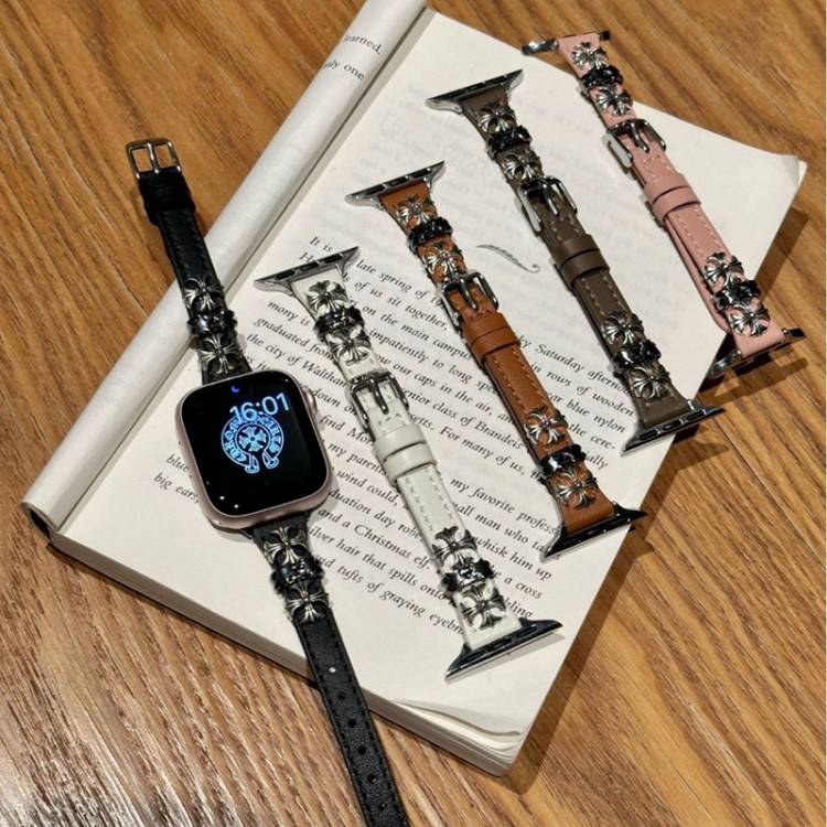 クロムハーツ Chrome Heartsブランド Apple Watch 12 11 ultra3 10 9 ultra2 se3バンド 華奢革 交換バンド アップルウォッチ s12 11 10 ultra3 49mmブランドベルトハイブランドアップルウォッチ s12/Ultra3/11/10 9 8/se2革ベルト 耐久性Apple Watch 12/11/se3/10 9 ultra/8/7/6ブランドベルト 流行11り
