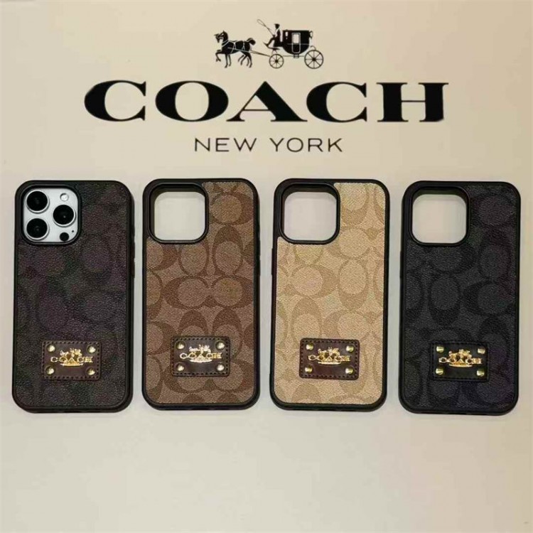 Coach コーチブランドiPhone16  17 pro 15 16pro max 16eケースメンズブランドアップル16+ 16 pro max 16e 14 15 17 pro airケース激安パロディiPhone16 17 air 15pro max 16pro 13 12スマホカバー耐衝撃オシャレ