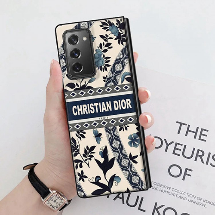 ハイブランド Dior サムスン Galaxy Z Fold2/Fold保護カバー 折り畳み式 スムーズ ディオール ギャラクシーw21/w20スマホケース 復古花柄 可愛い galaxy zfold2/f9000対応カバー 耐衝撃 豪華デザイン