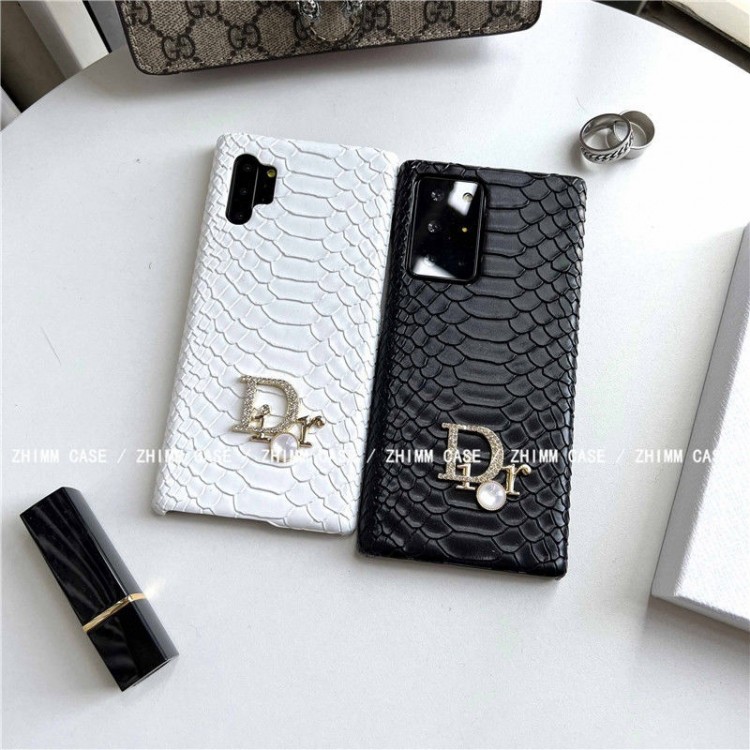 ディオール ブランド Galaxy s22/s22+/s22ultraスマホケース 高級革  蛇紋 dior ギャラクシーs21/s21+/s21ultraカバー個性 Dior 立体ロゴ galaxy s20/note20ultraケース 派手 贅沢 黒白 メンズ レディース