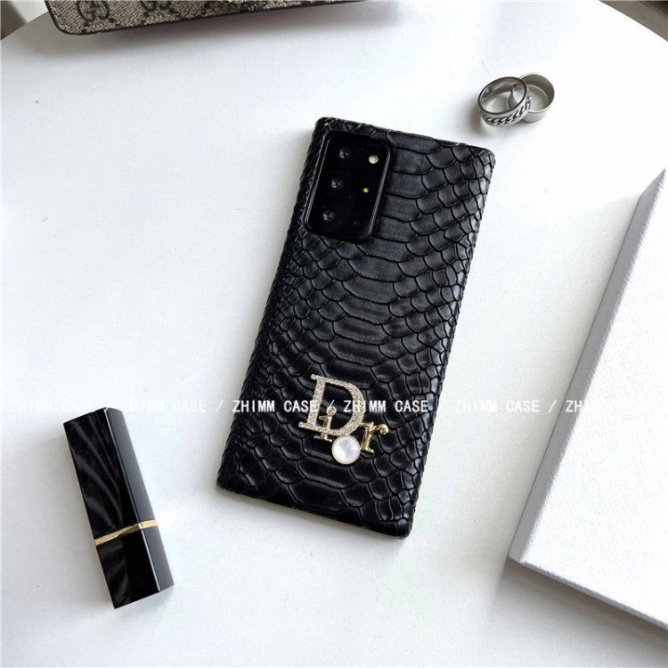 ディオール ブランド Galaxy s22/s22+/s22ultraスマホケース 高級革  蛇紋 dior ギャラクシーs21/s21+/s21ultraカバー個性 Dior 立体ロゴ galaxy s20/note20ultraケース 派手 贅沢 黒白 メンズ レディース