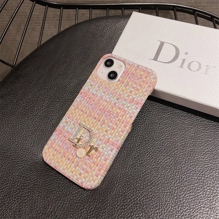 ディオール iPhone14promaxケースハイブランド オシャレ 編み模様 Dior アイフォン14pro/14+保護カバー 衝撃吸収 iphone14/13Pro maxケース キラキラロゴ付き IPHONE13pro/12proスマホケース キズや指紋防止 アップル12pro max/11proケース かわいい 女子愛用