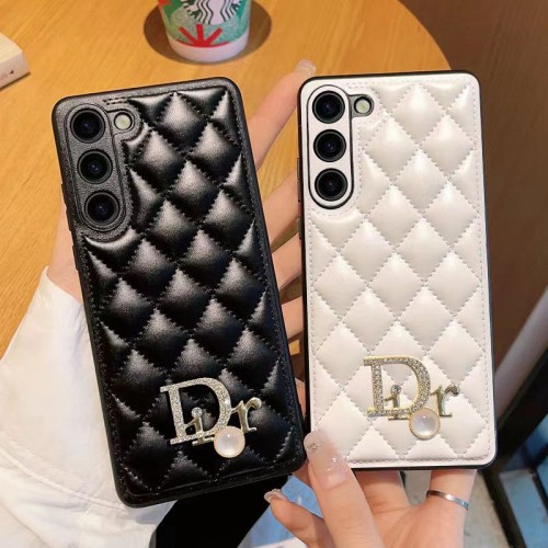 ディオール Galaxy s23 ultra plusスマホケース かわいい 菱格 ブランド Dior ギャラクシー s22+/s22/s22ultraカバー 滑り止め 衝撃吸収レザー Galaxy s21plus/s20ultra/s10ケース 輝きロゴ ファッション 男女兼用