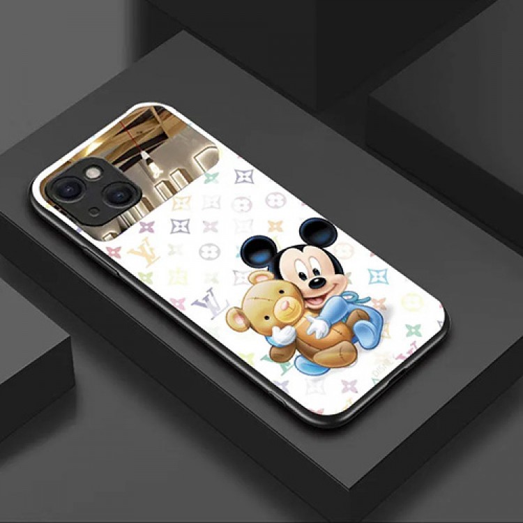 ハイブランドルイヴィトン 個性デザイン iphone13pro max/13proケース 強化ガラス 耐衝撃 lvコラボ Disney アイフォン13mini/13スマホカバーかわいい漫画柄 iPhone12pro/12pro max/12mini鏡面ケース おしゃれ 贅沢 IPHONE11pro max/11pro/11カバー 高級感 メンズ レディース 激安