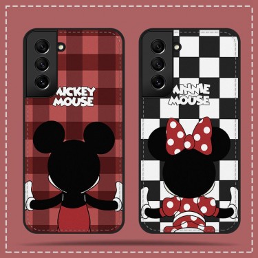 かわいい ディズニー iPhone13pro/12pro max/11pro/se3スマホケース 上質レザー 碁盤格柄 Disney ギャラクシーs22/s22ultra/s22+/A53カバー 耐衝撃 レンズ保護 可愛い アイフォン13promax/12pro/11/XRケースミッキマウス ミニマウス 大人気 漫画柄 メンズ レディース