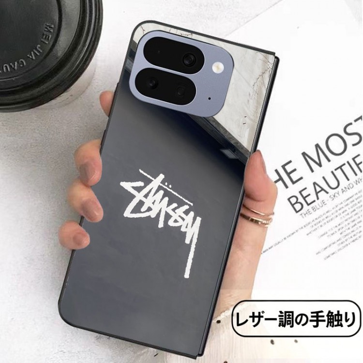Stussy ステューシーブランドアイフォン ultra 折り畳みスマホカバースムーズ 高級感 Google Pixel Pro 11 10 9 foldケースハイブランドかわいいsamsung z fold 8 7 6 5 4 flip8 7 6 5 4ケースカバー激安大人っぽい ギャラクシーz fold8 7 4 5 6ブランドスマホカバー