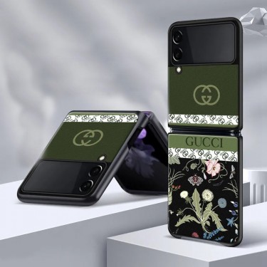 人気 ブランド グッチGalaxy zflip3 5Gスマホケース 折り畳み式カバー 綺麗 花柄 gucci ギャラクシーフリップ3ケース 完璧フェット 保護 おしゃれ galaxy Z Flip3フルカバー 軽量 スムーズ 復古風