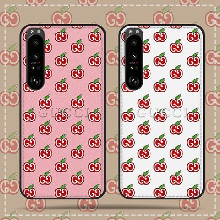 グッチ xperia 5iii/10iii/1iiiケースブランド 清新 リンゴ柄 かわいい Gucci エクスペリア5II/1II/1IIスマホカバー 上質革 耐衝撃 XPERIA XZP/XZ1ケース オーダーメイド風 オシャレ 高品質 モノグラム 男女兼用