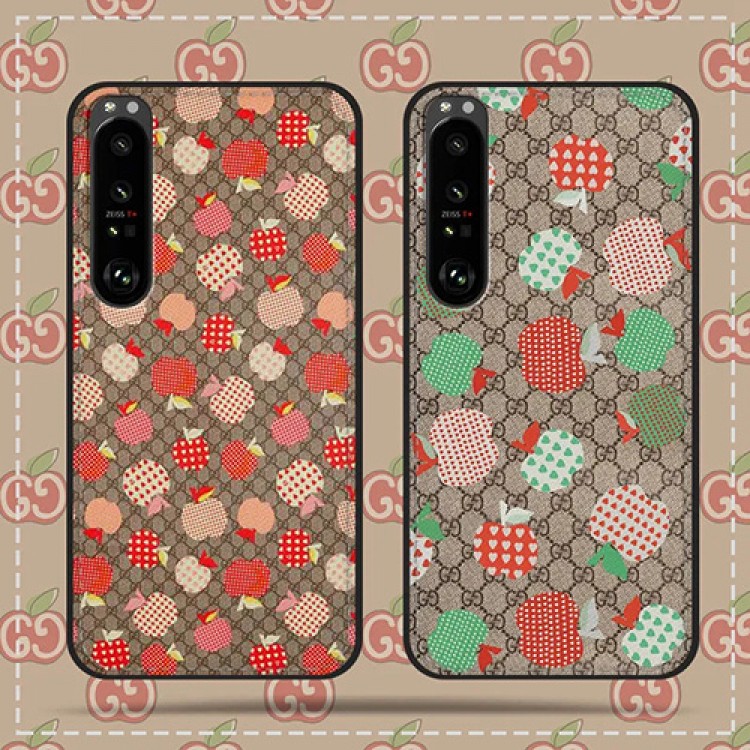 グッチ xperia 5iii/10iii/1iiiケースブランド 清新 リンゴ柄 かわいい Gucci エクスペリア5II/1II/1IIスマホカバー 上質革 耐衝撃 XPERIA XZP/XZ1ケース オーダーメイド風 オシャレ 高品質 モノグラム 男女兼用