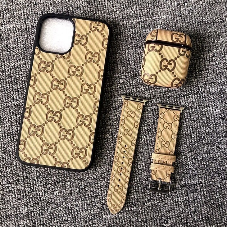 GUCCI アイフォン13pro max/12pro/11/SE3/XS/8P/7スマホケース 上質レザー 耐衝撃 ブランド グッチ AIRPODS 3/pro/2/1収納カバー 高品質 フィット APPLE WATCH 7/6/5/4/3/2/1 交換バンド 耐久性 エンボス柄 贅沢感 メンズ レディース