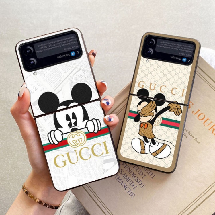 グッチgalaxy Z Flip4 スマホケース 落下保護 Gucci コラボ Disney ギャラクシー Z Flip3カバー かわいい ミッキマウス柄 ディズニー Samsung Z Flip3カバー 軽量 おしゃれ