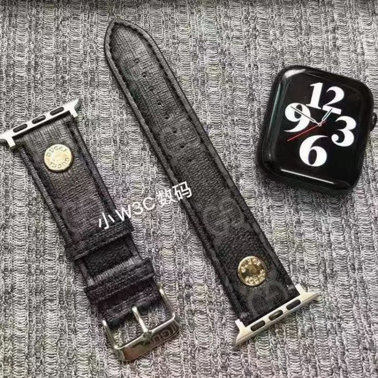 グッチ Apple Watch 8/7バンド PUレザーバンド Gucci ブランド iWatch SE2/6 ベルト Series 7/6/5/4/3/2/1 スポーツ風バンド 交換ストラップ コンパチブル アップルウォッチ バンド(38/40/41/42/44/45mm）サイズ調整 バックル 男女 ファッション