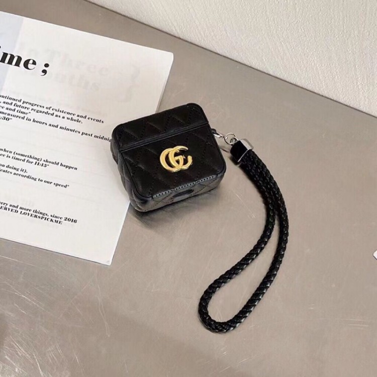 グッチ/Gucciエアーポッズ PRO2 ケース 菱格レザー ハイブランド AIRPODS 3/PROカバーケース ハンドストラップ付き airpods 3/2/1ケース 紛失防止 オシャレ 携帯便利 キズ防止 ファッション 男女