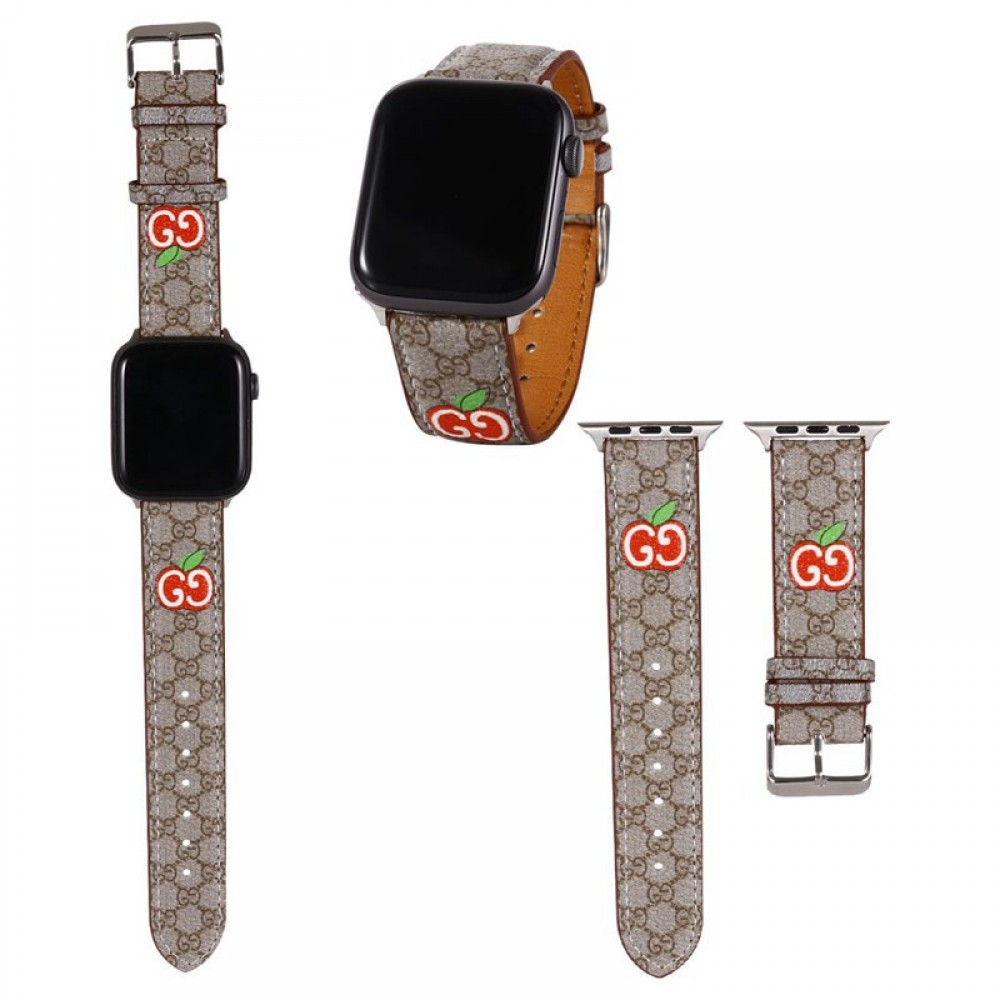 グッチ ブランド アップルウォッチ10/9/ultra2交換バンド 耐久性 Gucci iwatch 10/9/8/se2レザーベルト GG