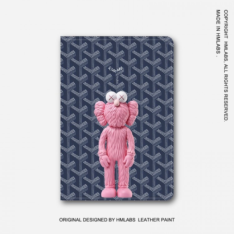 Goyard コラボ カウズ iPad pro 11ンチ（2021/2020）保護カバー レザー手帳型 kaws アイパッドair 5/3/2世代ケース おしゃれ 熊柄 スタンド機能 ipad mini 6 2021ケース かわいい 男女兼用 ファッション 人気