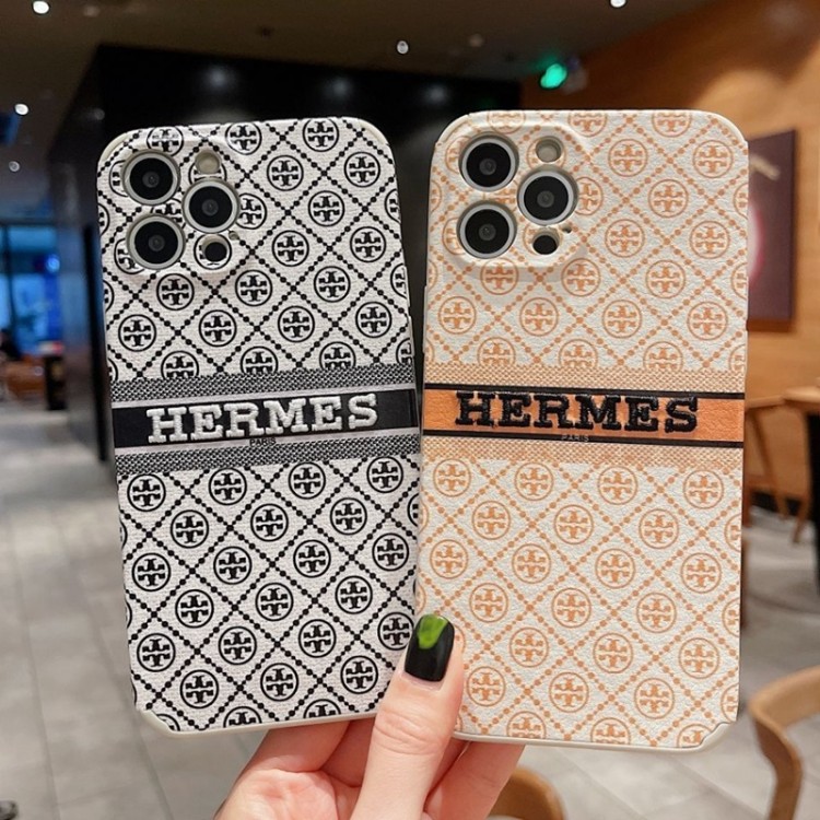 HERMES アイフォン13 PRO MAX/13pro/13mini/13ケース ブランド 精緻 刺繍ロゴ エルメス iphone 12mini/12/12pro/12pro maxカバー 四角保護 耐衝撃 iPhone11/11pro max/11proソフトケース 軽量 フィット 高品質 プリント柄